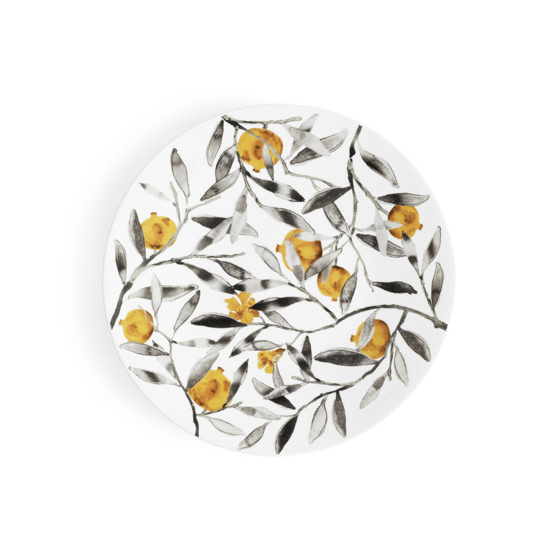 Pomegranate Handmade Porcelain Salad/Dessert Plate