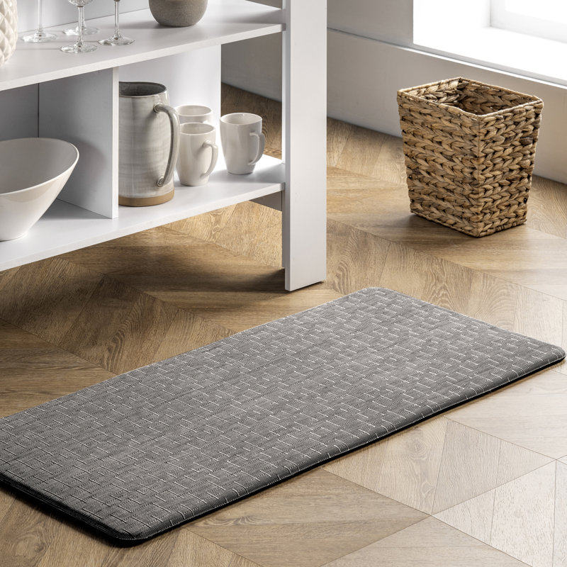 Tapis anti-fatigue Prudenville, Rectangle 1 pi 6 po x 2 pi 6 po, Argenté