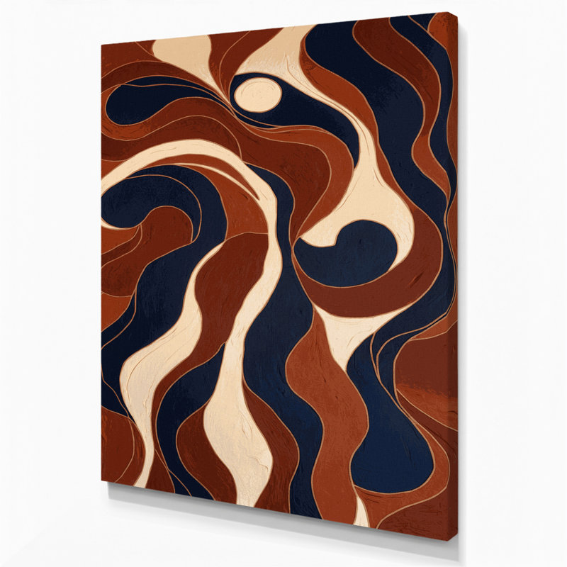Art mural abstrait sur toile brun, H 18 po x l 12 po