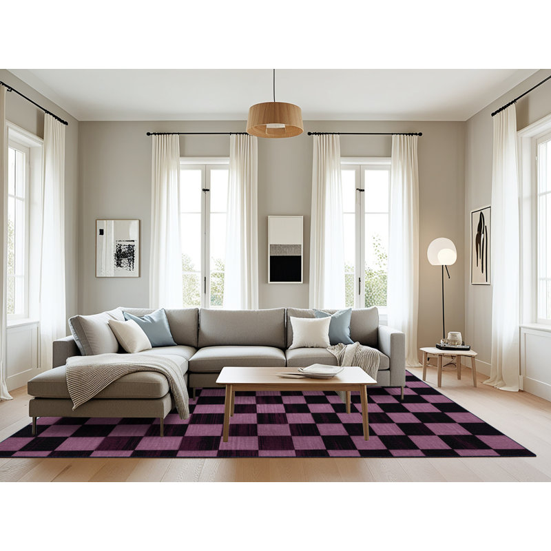 Tapis mauve lavable à la machine, Rectangle 6 pi x 9 pi