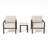 Avanna 3-Piece Brown Aluminum Patio Conversation Set With Light Gray Cushions And Side Table