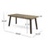 Table de salle à manger d'extérieur Kristi, plateau rectangulaire en bois, pieds en fer gris, 69 po