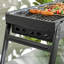 Barbecue portatif au charbon avec cuve à charbon coulissante, noir