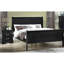 Table de chevet couleur riche en bois massif noir avec deux tiroirs-579570808