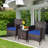 Ailith 3 Piece Rattan Seating Group with Cushions, Patio Conversation Set-240894573