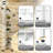 6 Tier Corner Shelf, 71.1-Inch Tall Bookshelf, Display Rack With Metal Frame, Round Shelf Unit, Stand for Bathroom, Living Room, Home, Office, White-613359662
