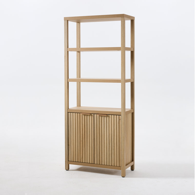 Nicolee 71'' H Storage Bookcase, Sand Oak