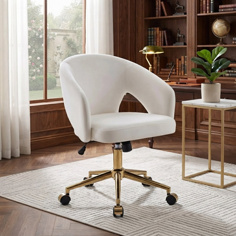 Chaise de travail ergonomique en tissu avec base galvanisée robuste et coussin en mousse à mémoire de forme