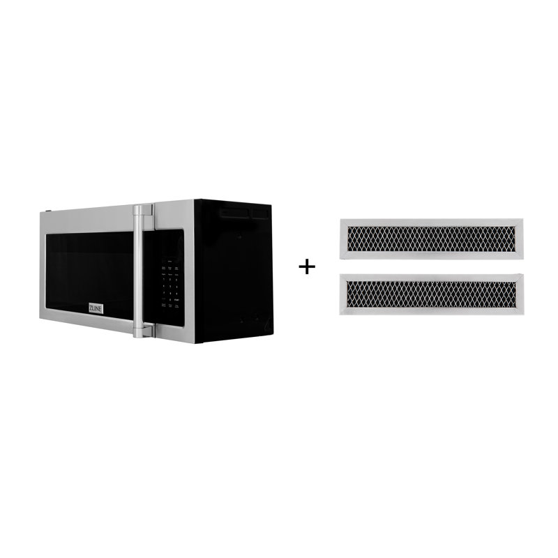 ZLINE 1.55 cu. ft. 900 - Watt Convertible Convection over-the-Range Microwave, Dark Black Stainless Steel