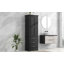 Grande armoire de rangement autoportante noire avec 3 tiroirs pour la salle de bain et le bureau