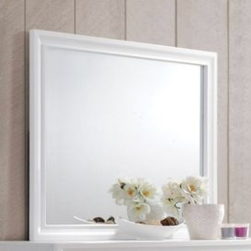 Naima White Finish Mirror, 36.03" x 47.03", White