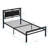 Twin Size Metal Bed - Quiet, Bedroom Furniture, Black Modern Frame Stable, Comfort Option,