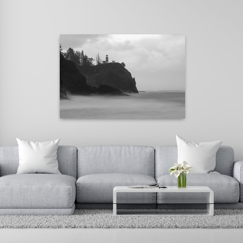 «Scenic View of Seacoast», Cape Disappointment, Oregon, États-Unis, art contemporain abstrait, art mural, H 40 po x l 60 po