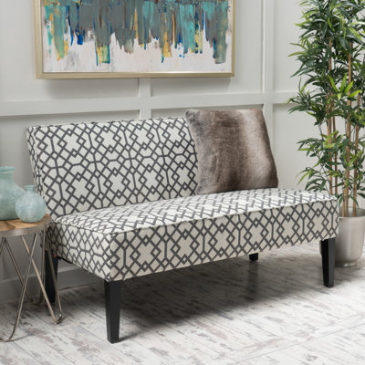Single Loveseat With Birch Wood Frame