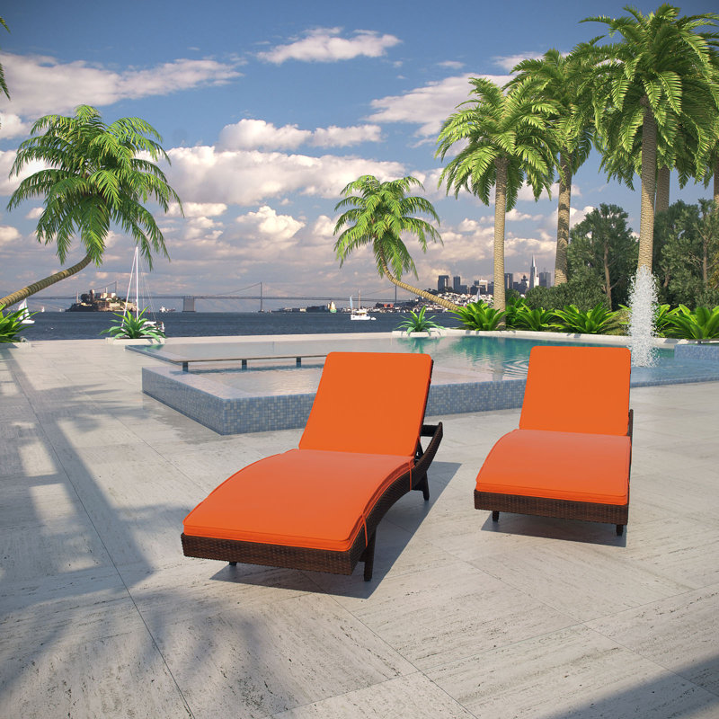 Peer Outdoor Brown Patio Chaise, White