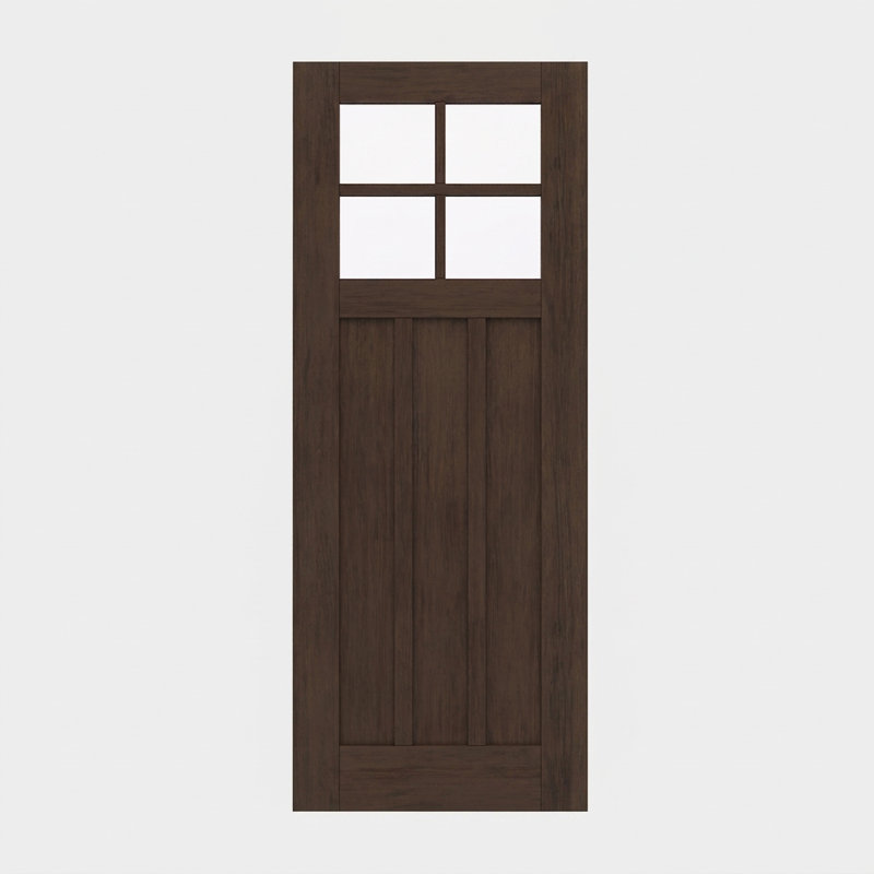 Porte d'extérieur 96 "à dalle en acajou, 96 po SDL 4 Lite, 3 panneaux, sans finition, 36" x 96" [36" Door]