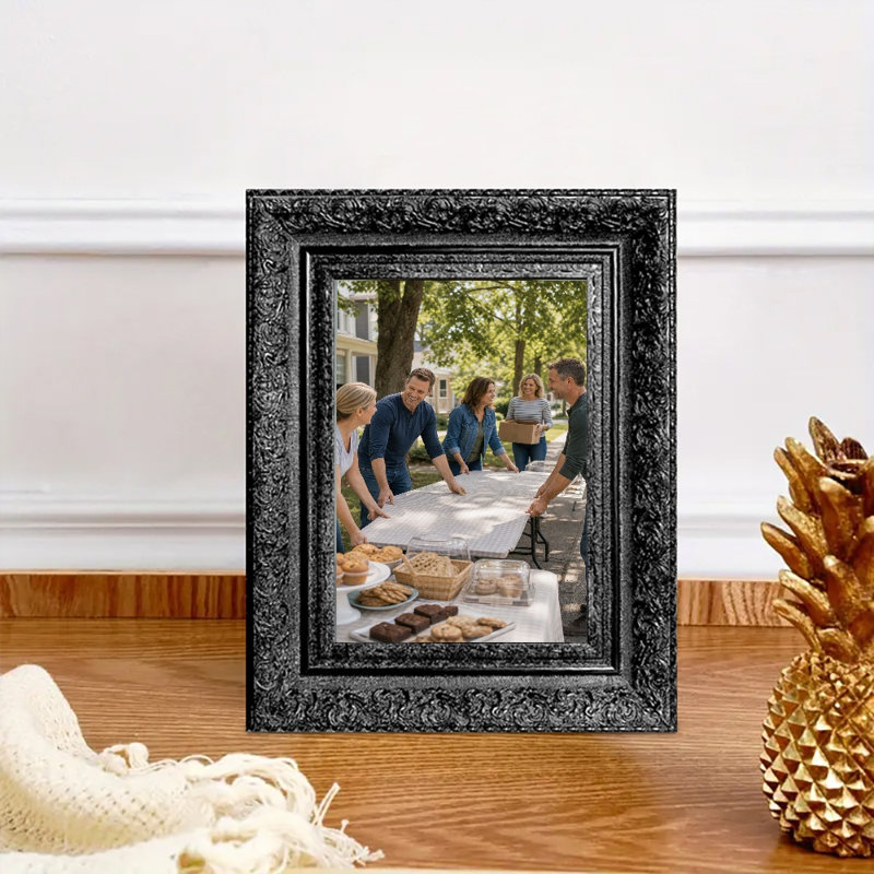 Cadre photo noir 3 pièces 5 po x 7 po noir avec placement mural ou de table, Black, 3, 5" x 7"