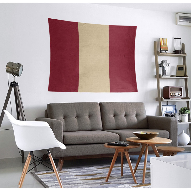 Tapisserie de polyester Arizona, Rouge brique / sable du désert / rouge brique, H 68 po x l 80 po x P 2 po