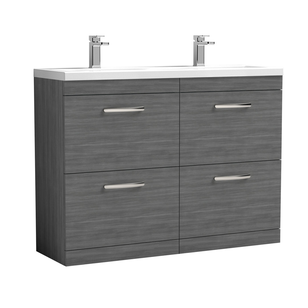 Athena 1208mm Double Bathroom Vanity with Integrated Vitreous China Basin