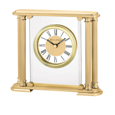 Bulova Athens Brass-Finished Tabletop Clock, B1732