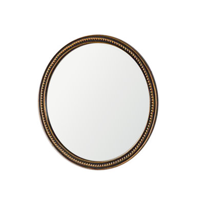 Round Decorative Wall Mirror, Vintage Gold Beaded Frame, for Living Room/Bedroom/Bathroom Home Decor