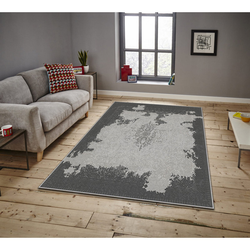 Tapis luxueux, 100% polyester, 5,9 x 9,2 pieds | Poids de 740 g / m², tissu en velours facile à nettoyer, tissu velours facile à nettoyer, hauteur des poils de 0,08 po | Lavable à la machine, parfait pour le salon et la chambre à coucher
