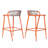 Set Of 2 Outdoor Patio Barstools, 29" Seat Height Aluminum Frame With Rope-Woven Scallop-Shaped Backrest-883986699