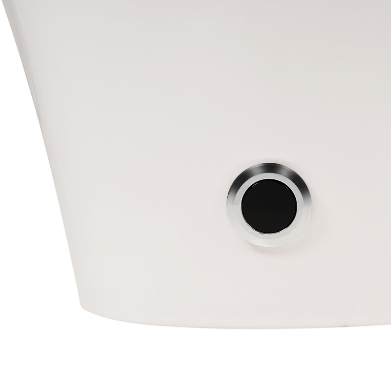 Heated Seat Smart Toilet, One Piece Toilet With Automatic Flush, No Bidet, Foot Sensor Blue Night , Knob Controlled, Power Outage Flush Construction, Soft Close Cover, White Bathroom Aggregate Seat,