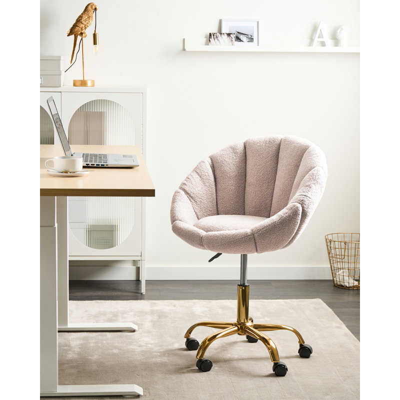 Desk Chair ANNABELLE Boucle Pastel, Beige