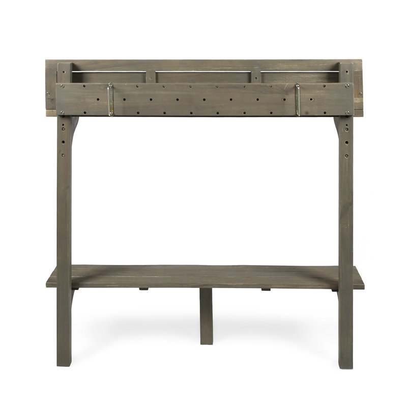 Table de collation extérieure en bois gris pour le balcon - Enjoy Snacks