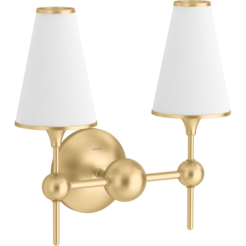 Parohn Two-Light Sconce, Brushed Modern Brass