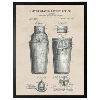 Shaker Patent in Black Frame
