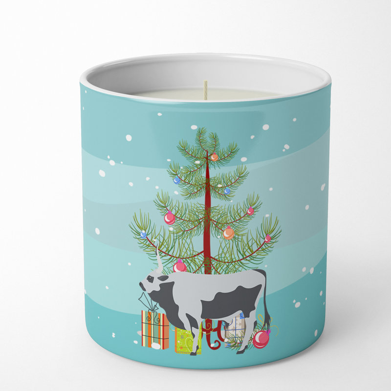 Pine / Christmas Tree Scented Jar Candle with Ceramic Holder