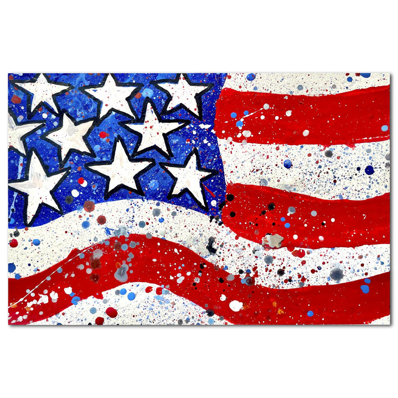 Toile tendue avec châssis «American Flag» par Robert Holton, H 12 po x l 18 po