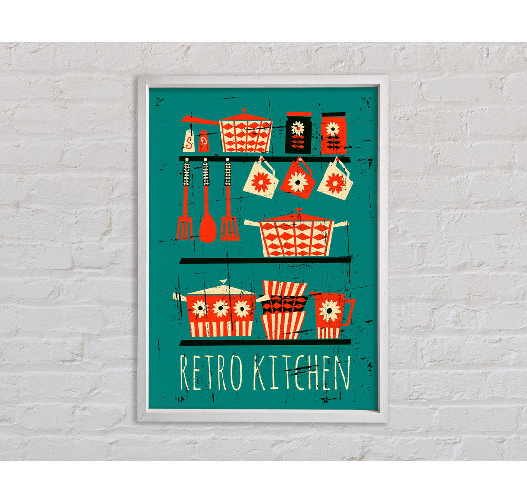 Retro Kitchen 2 - Einzelner Bilderrahmen Kunstdrucke auf Leinwand