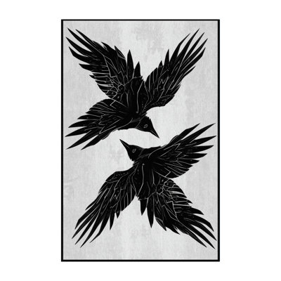 Soft Plush Faulk Halloween Modern & Contemporary Abstract Area Rug in Blue – Black Binding