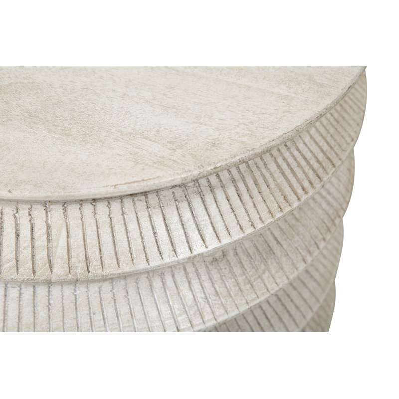 Table de bout Honeter, Blanc au jet de sable