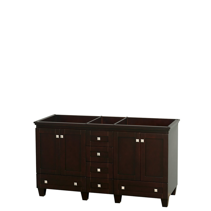Acclaim 60'' W Double Vanity, White Carrara Marble, Espresso