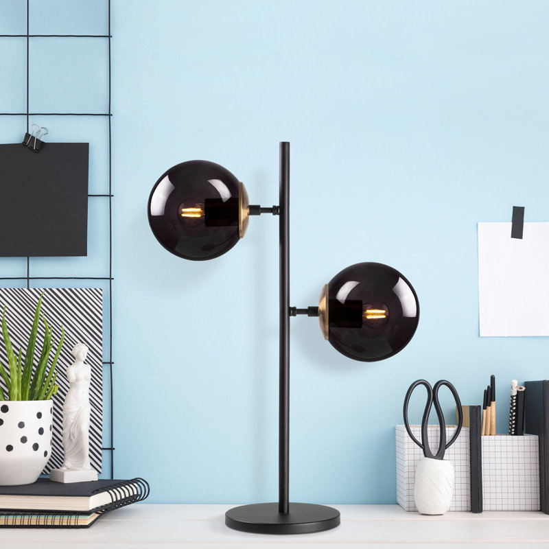 Lampe de table 22,44 po Luper, Noir, Noir