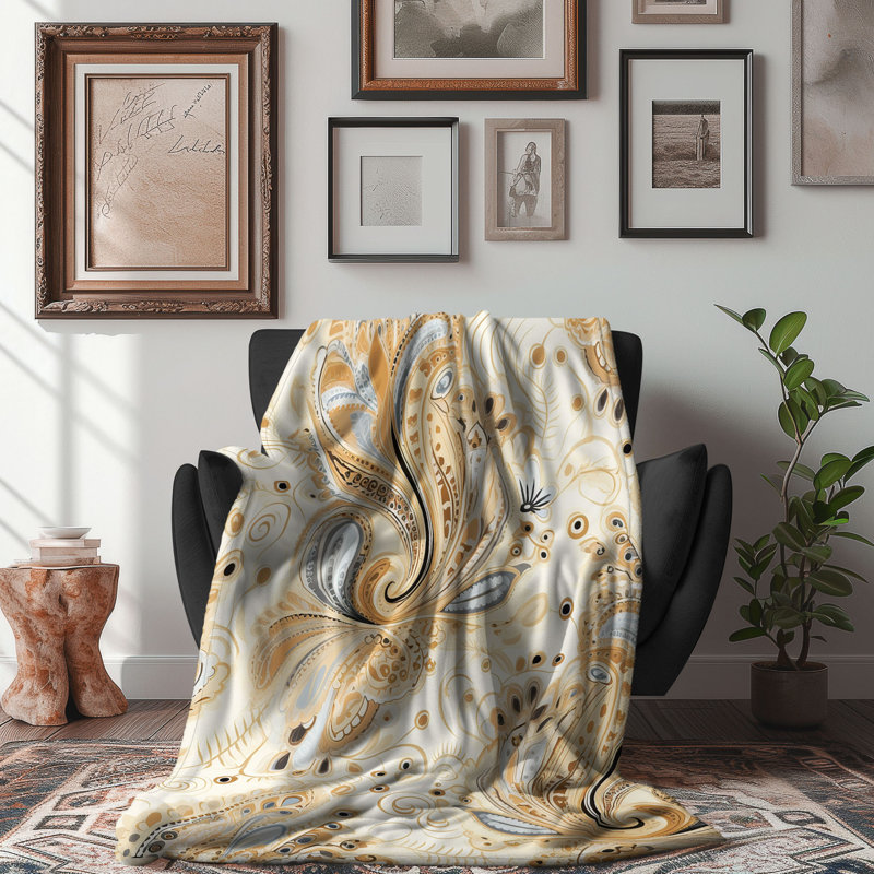 Boho Ornaments - 1 Piece Premium Sherpa Blanket, Queen