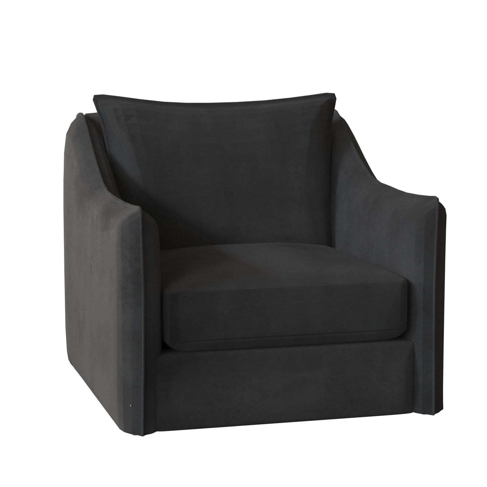 Joli Upholstered Swivel Armchair, Aged Gray, Akiko Graphite Performance 5534-011