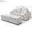 Corduroy Fabric Loveseat with Ottomans and Two Pillows-281212850