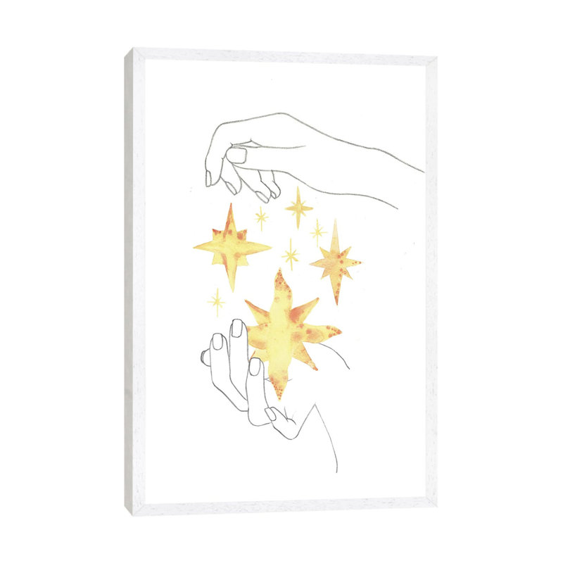 Stars In The Hands by Whales Way - Print on Canvas, 101.6cm H x 66.04cm W x 3.81cm D, White Framed