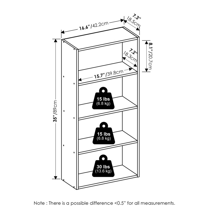 Bibliothèque Furinno Basic 4-Shelf, Espresso