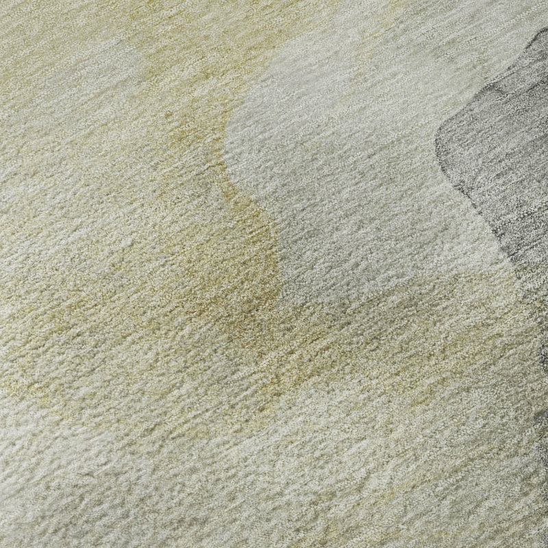 Premium Machine Washable Mayfield AMF2109 Abstract Rug, 1'8" x 2'6", Beige