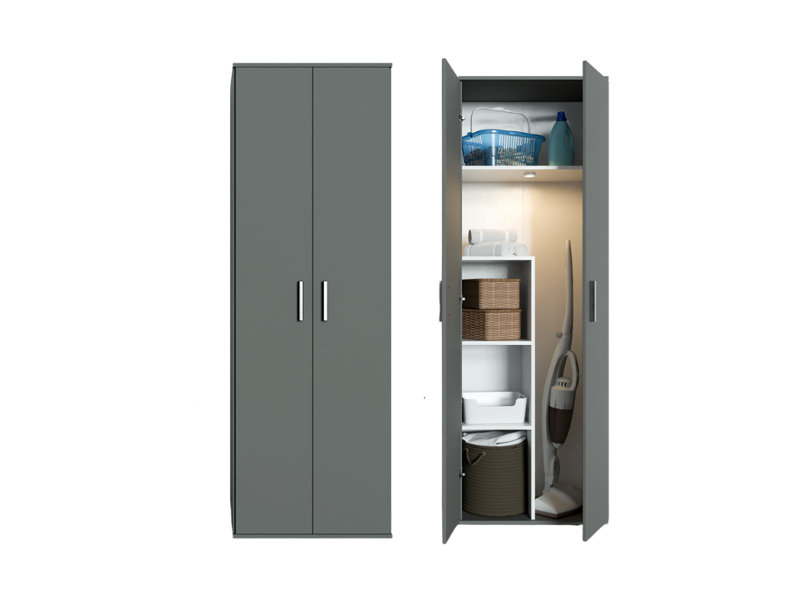 White Utility Closet System, Gray