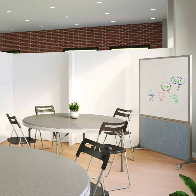 6' Tall DivideWrite Mobile Whiteboard, 72" H x 60" W x 2" D