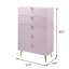 Commode 4 tiroirs Kylie, finition rose ultrabrillante