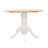 Round 40-inch Drop Leaf Extension Dining Table, White and Natural