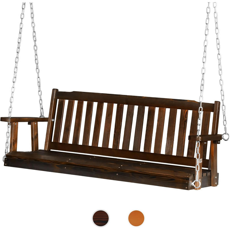 3 Person Porch Swing, Dark Brown